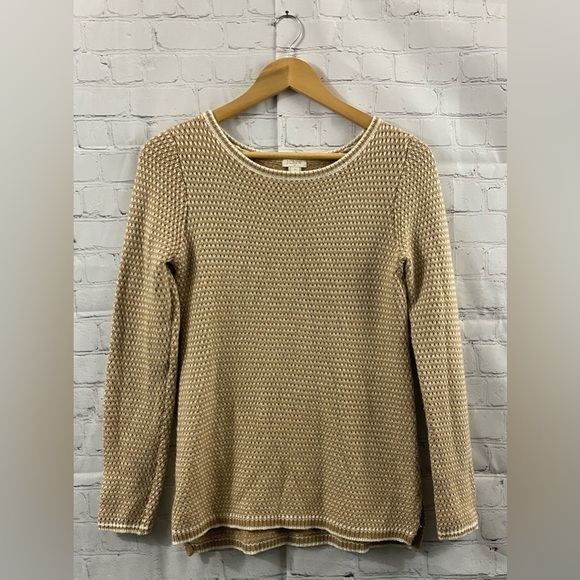 J Crew Womens XSmall Merino Wool Blend Crew Neck Pullover Sweater Tan - Picture 1 of 4